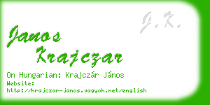 janos krajczar business card